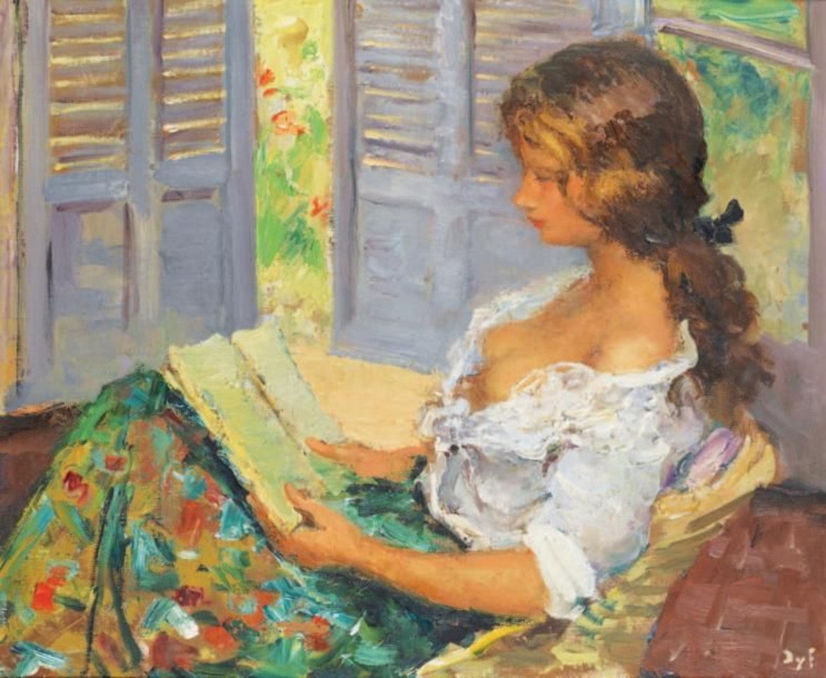 Woman reading by Marcel Dyf