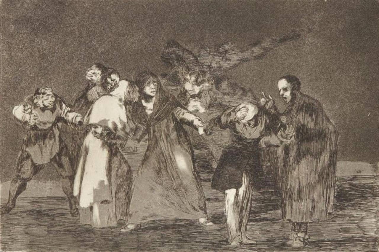 Sanan cuchilladas mas no malas palabras (Exhortations), plate 16 of Proverbs by Francisco José de Goya