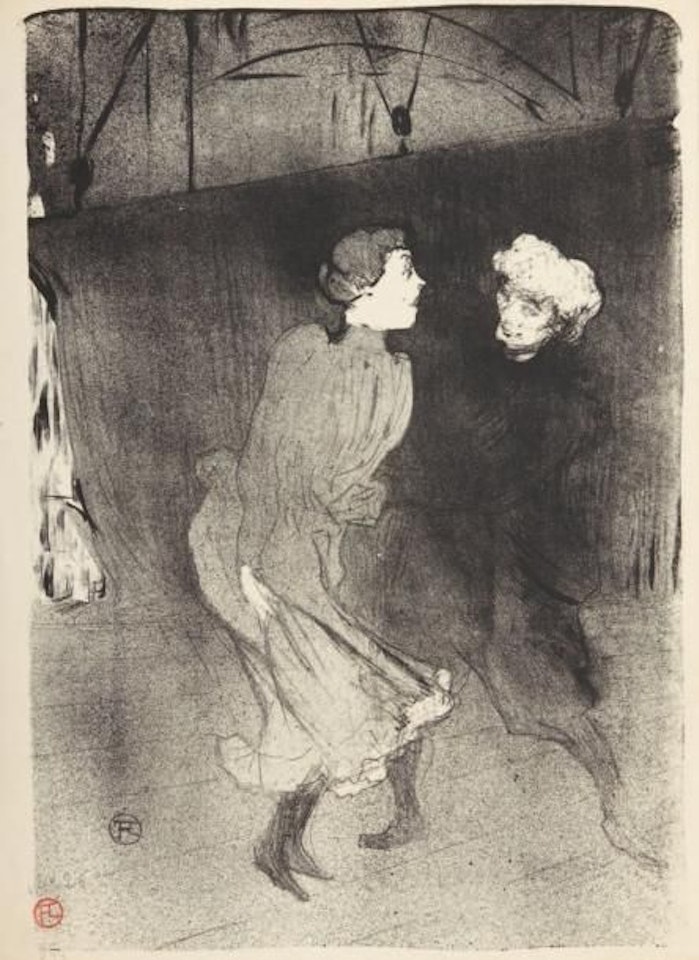 Dress rehearsal at the Folies Bergères (Émilienne d"Alençon and Mariquita) by Henri de Toulouse-Lautrec