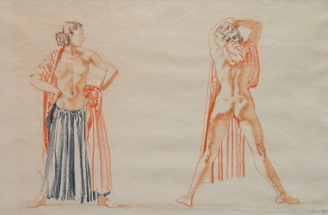 "Two Studies of A Model" by William Russell Flint