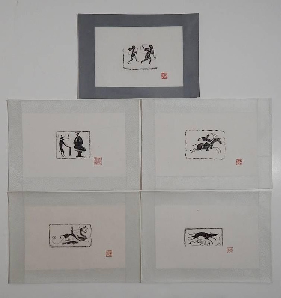 Two archers by Chinese School