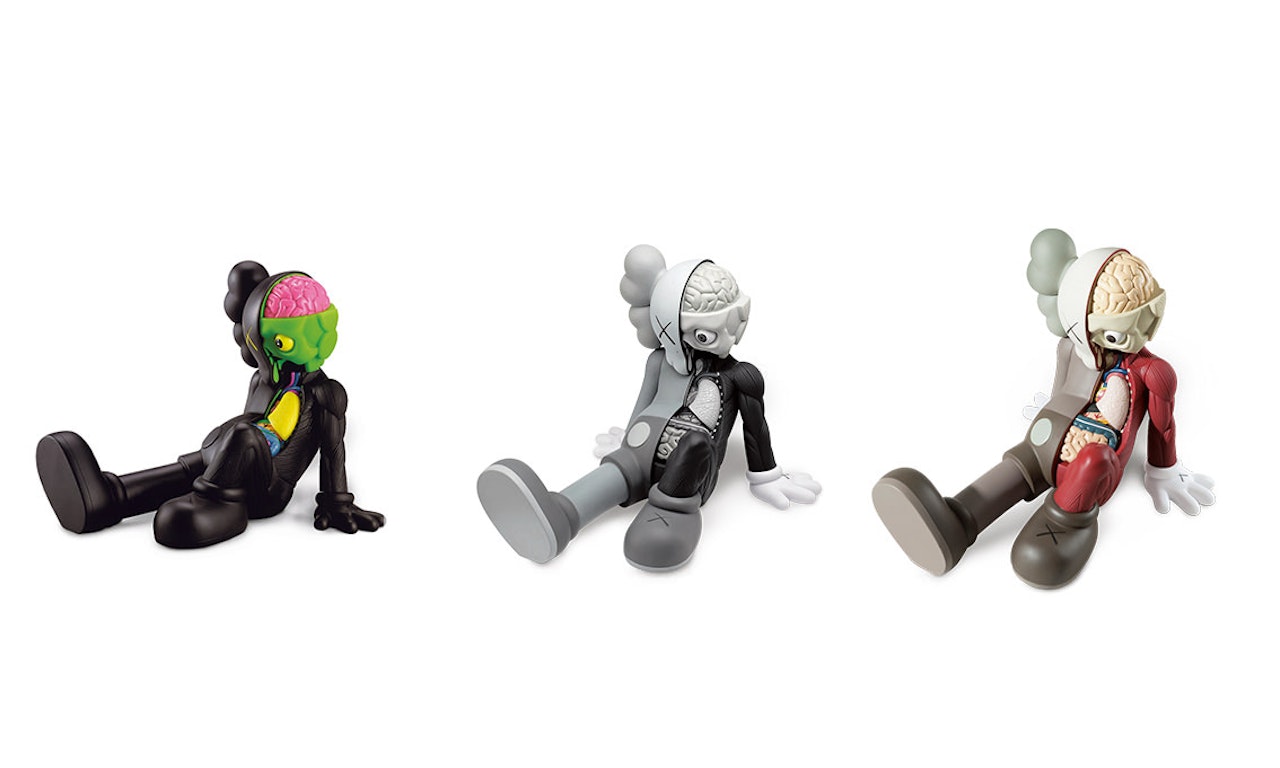 a. Dissected Companion: Resting Place (Black) b. Dissected Companion: Resting Place (Gray) c. Dissected Companion: Resting Place (Brown) by Kaws