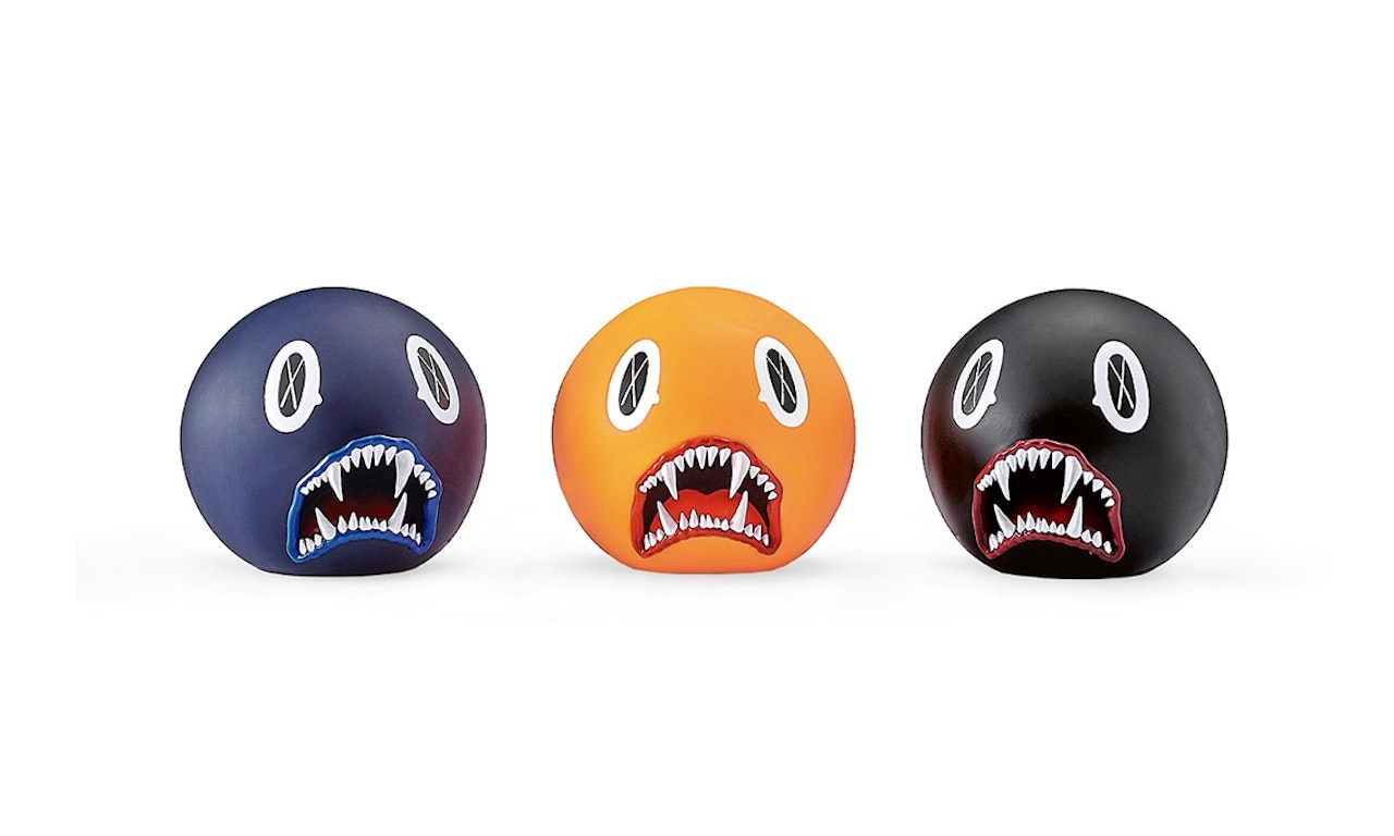 a. Cat Teeth Bank (Blue) b. Cat Teeth Bank (Yellow) c. Cat Teeth Bank (Black) by Kaws
