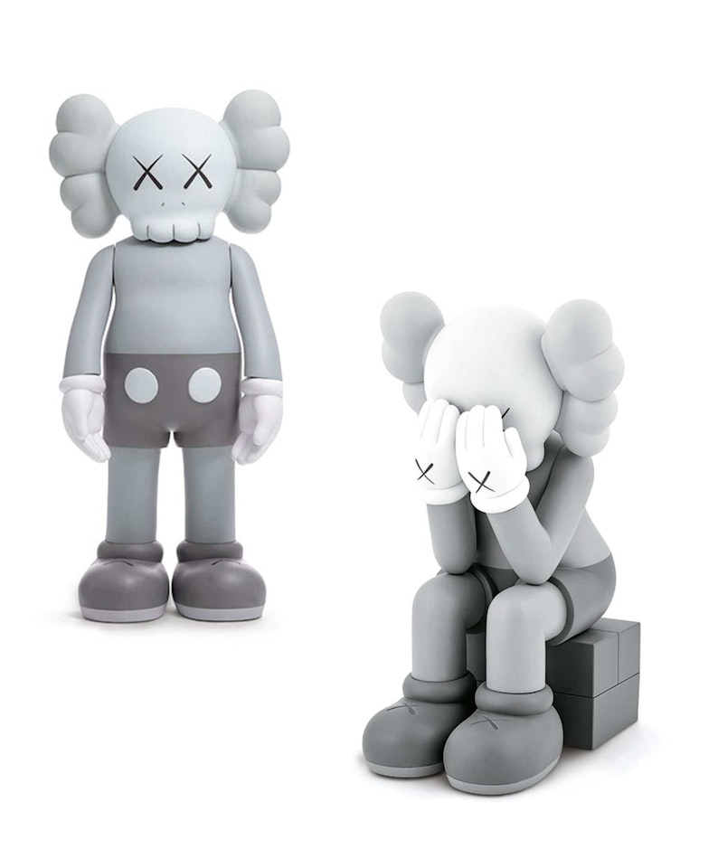 a. Companion: Five Years Later (Gray) b. Companion: Passing Through (Gray) by Kaws