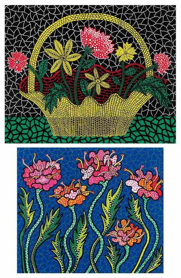 a.Flower Basket b.Summer Flower by Yayoi Kusama