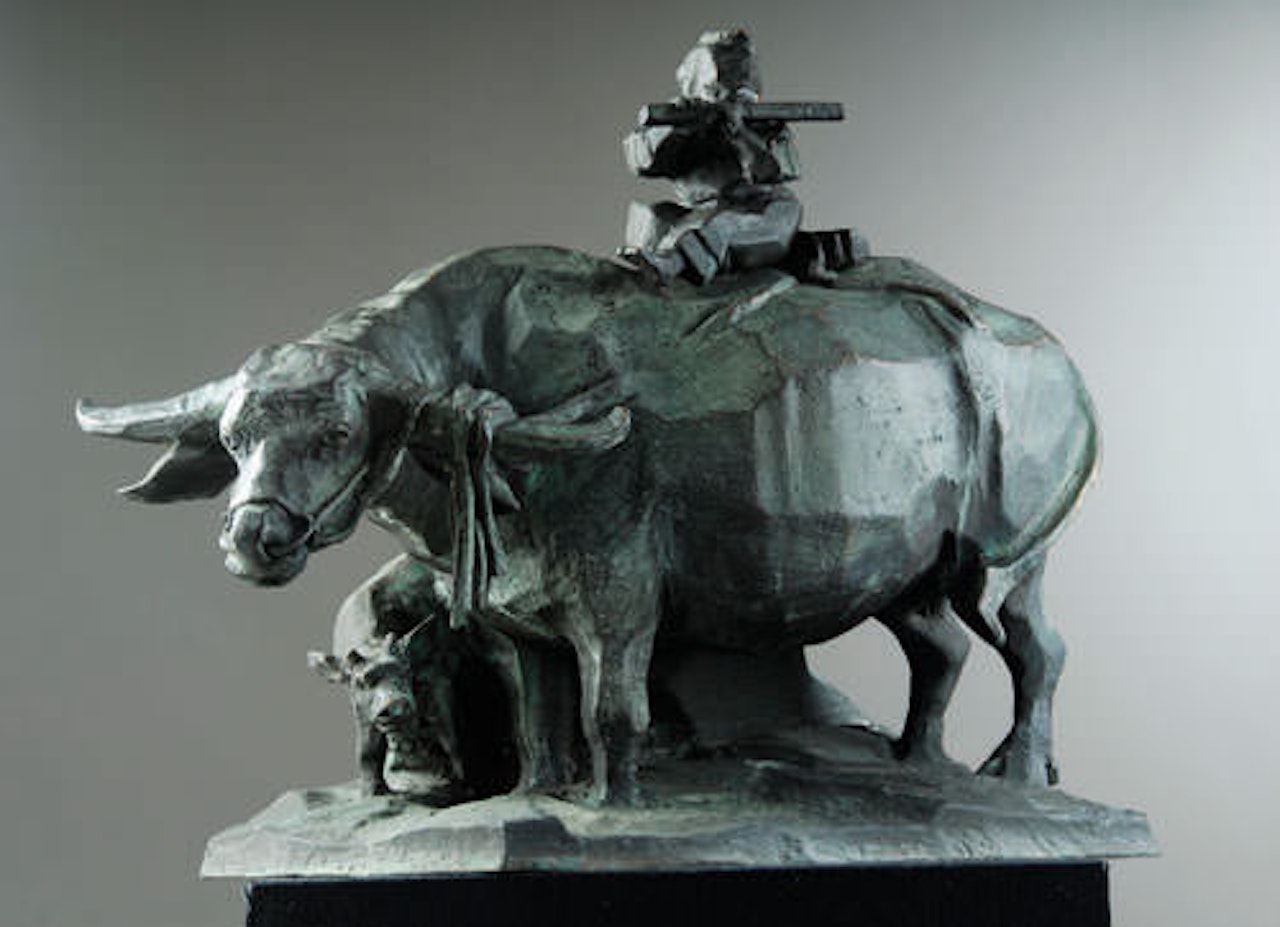 The boy and buffalo by Ju Ming