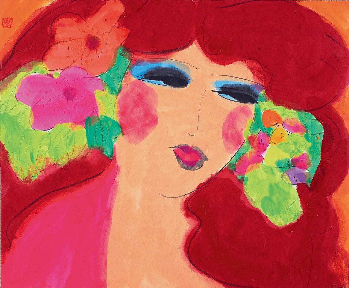 Girl with Red Hair by Walasse Ting