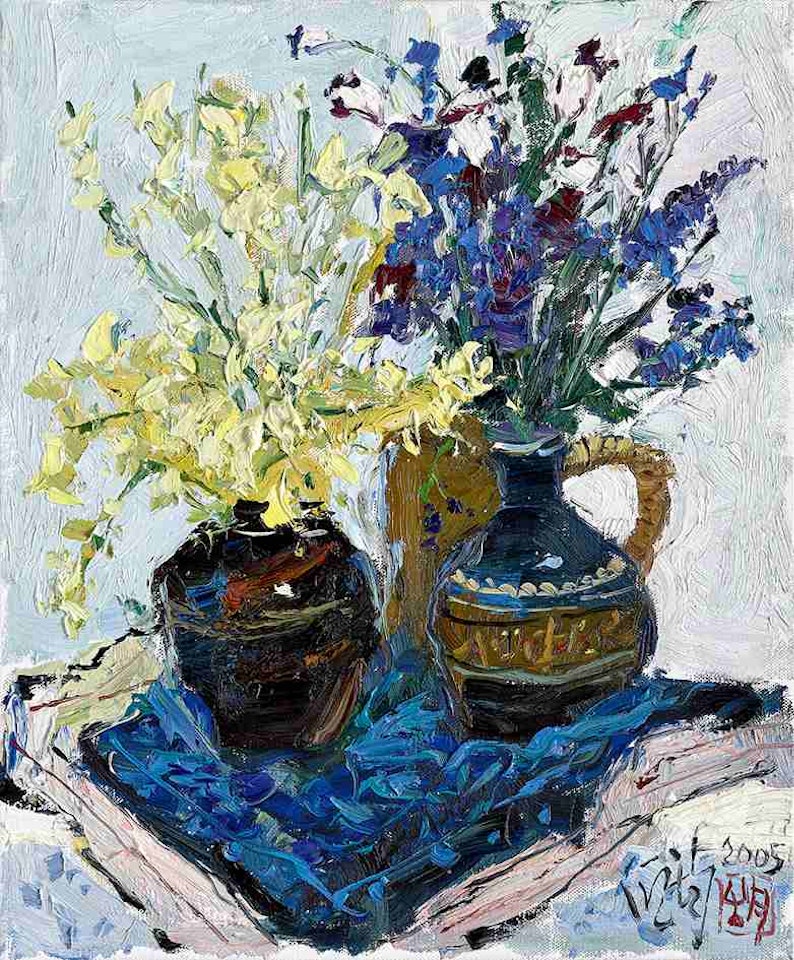 Conversation Between Color Blue and Color Yellow by Pang Jiun