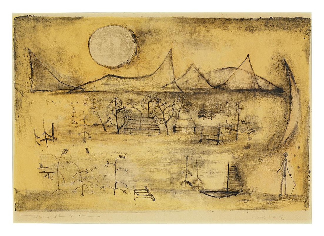 Montagnes et Soleil by Zao Wou-Ki