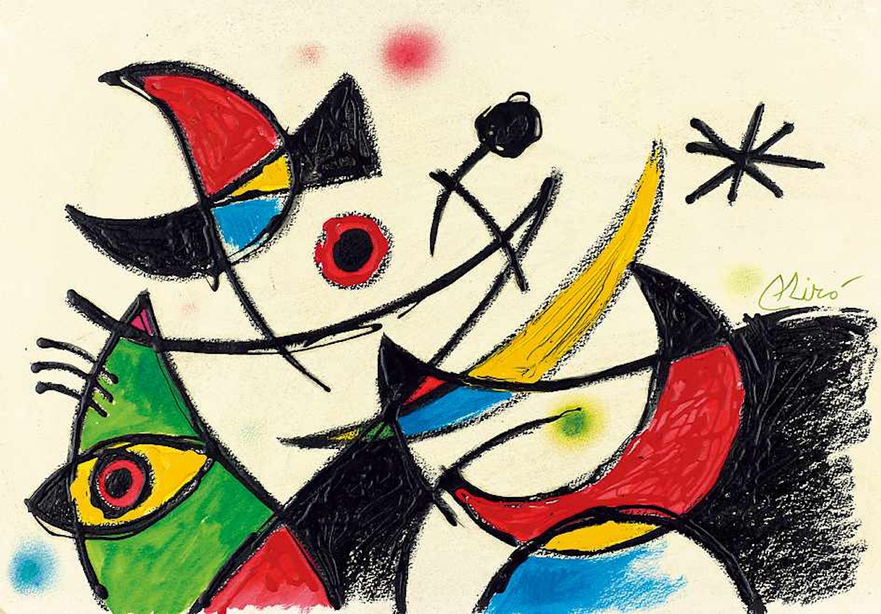 Birds and Stars at Night by Joan Miró