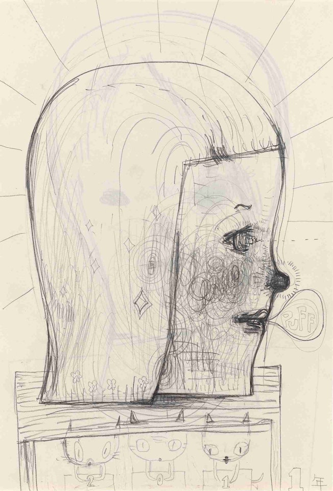 Sketches for the Sculpture by Yoshitomo Nara