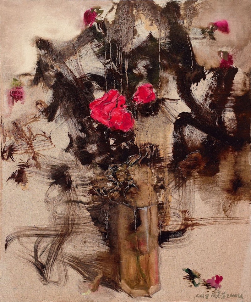 Flowers in Vase by Zhou Chunya