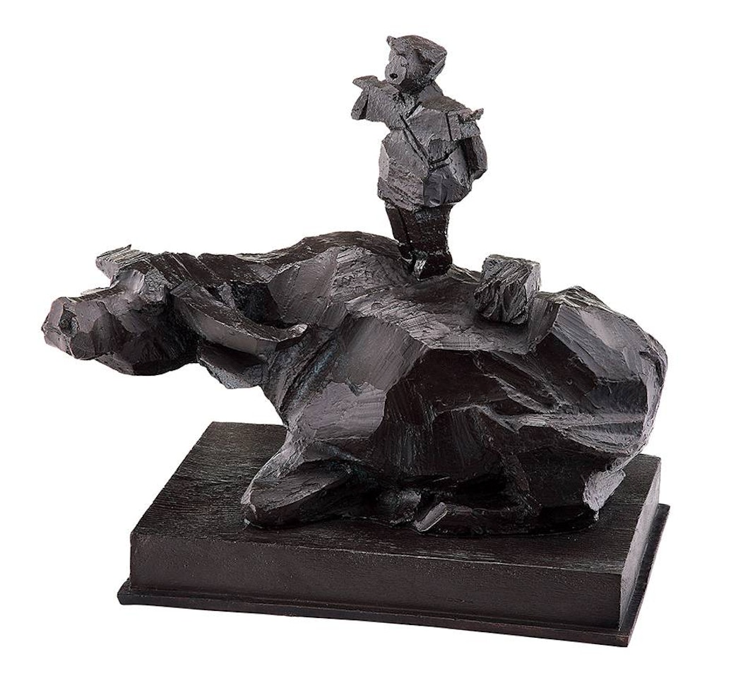 Buffalo and Cowboy by Ju Ming