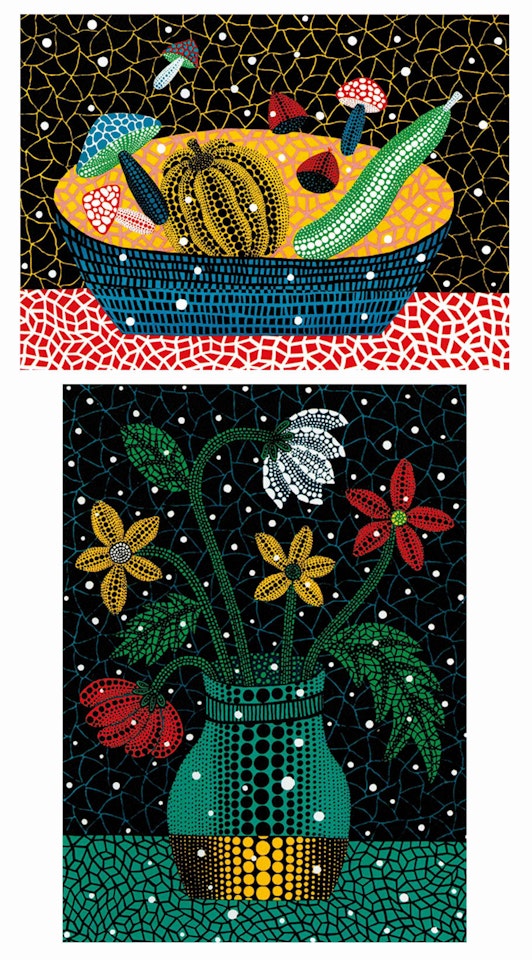 a.Fruits b.Flowers by Yayoi Kusama