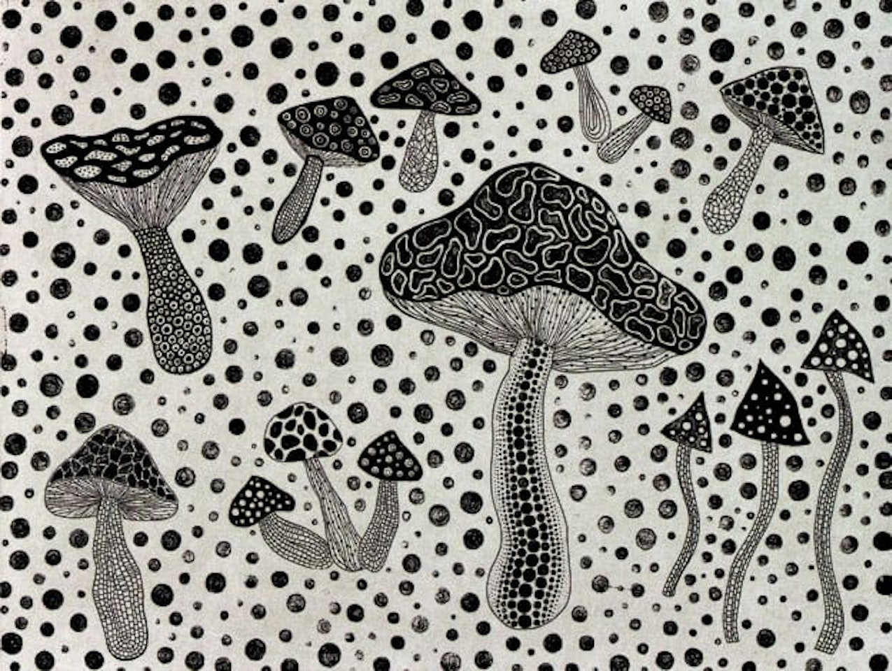 Mushrooms by Yayoi Kusama