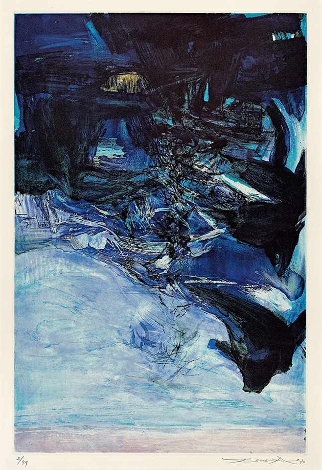 Etching with aquatint by Zao Wou-Ki