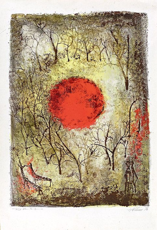 The Red Sun by Zao Wou-Ki