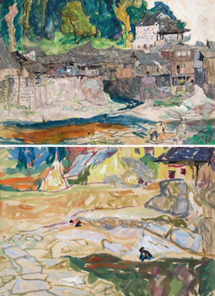 Landscape (two pieces) by Luo Erchun