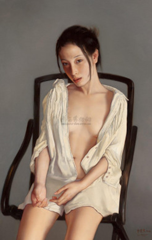 Girl Sitting in a Chair by Li Guijun