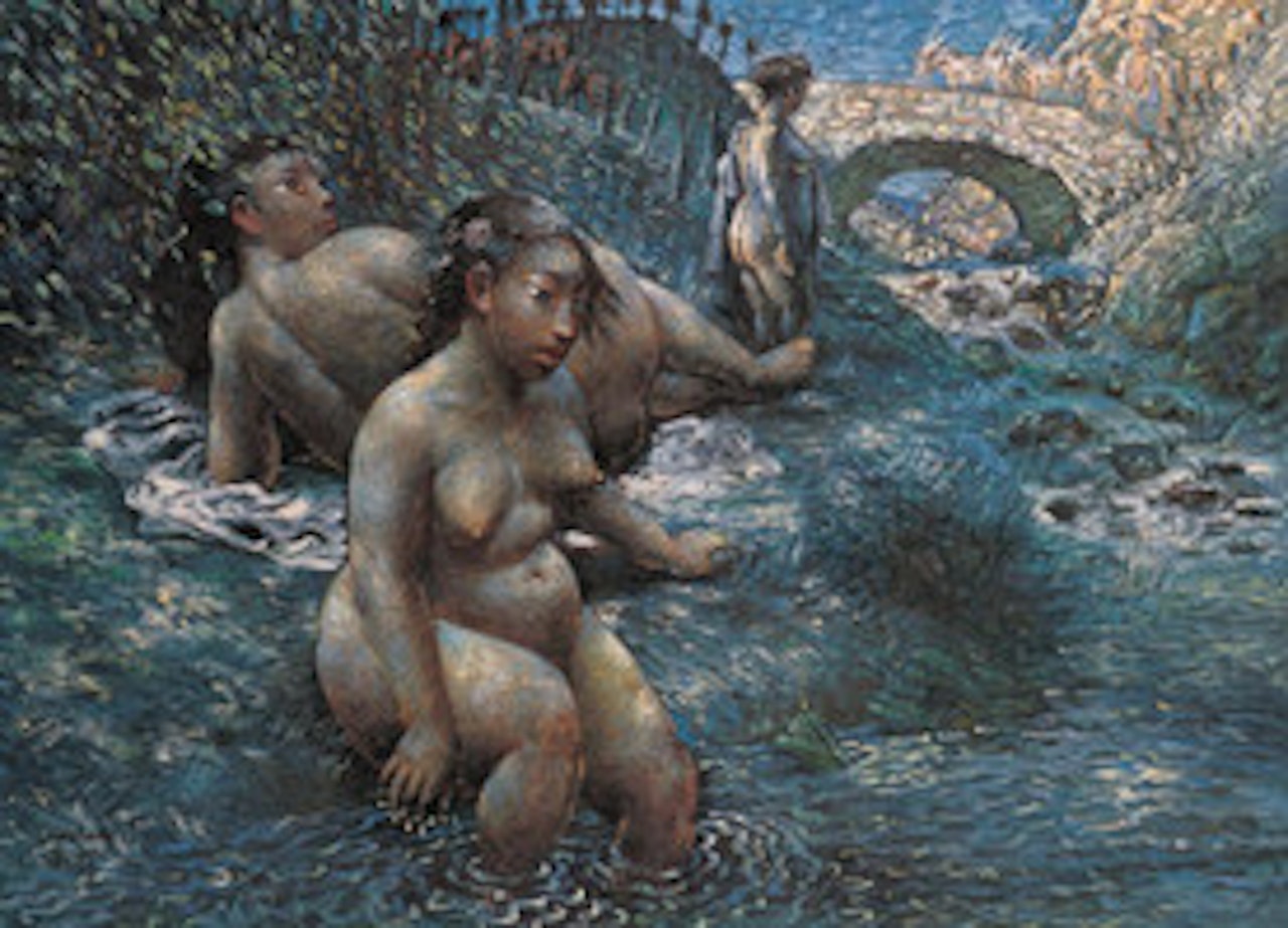 Bathing Girl by the Stone Bridge by Luo Zhongli