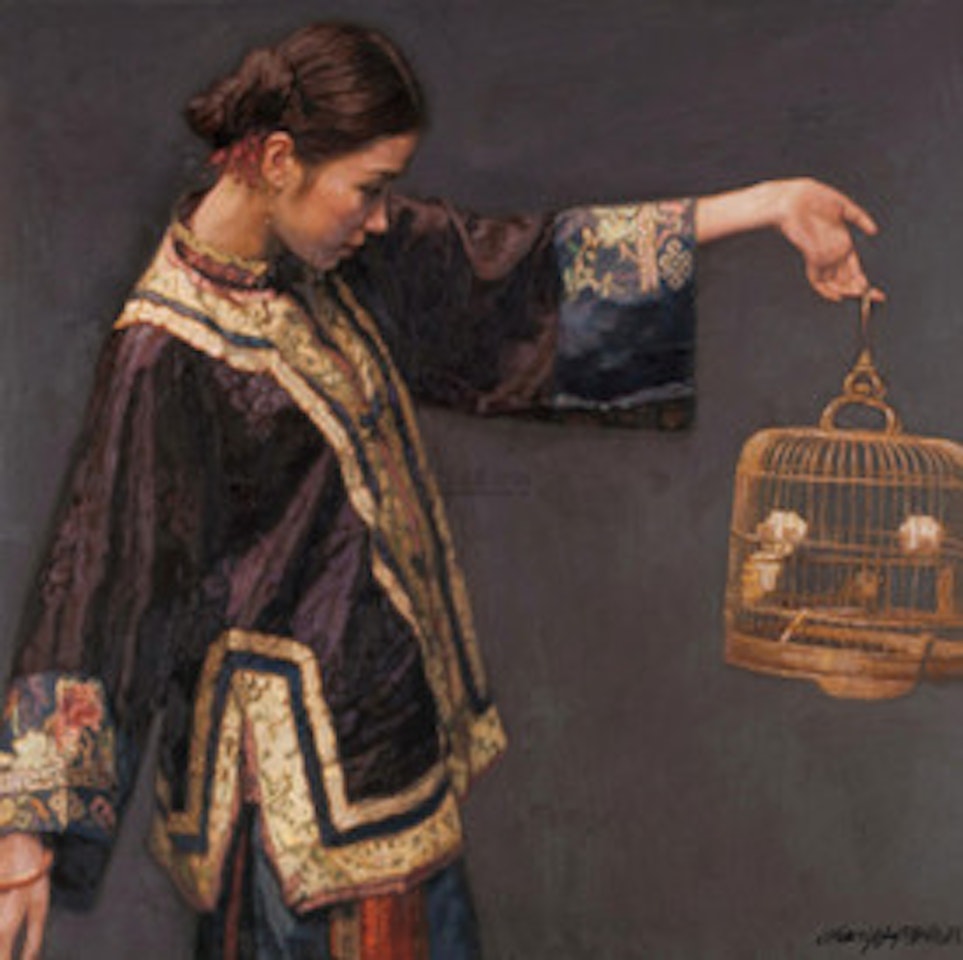 Lady with a Cage by Chen Yifei