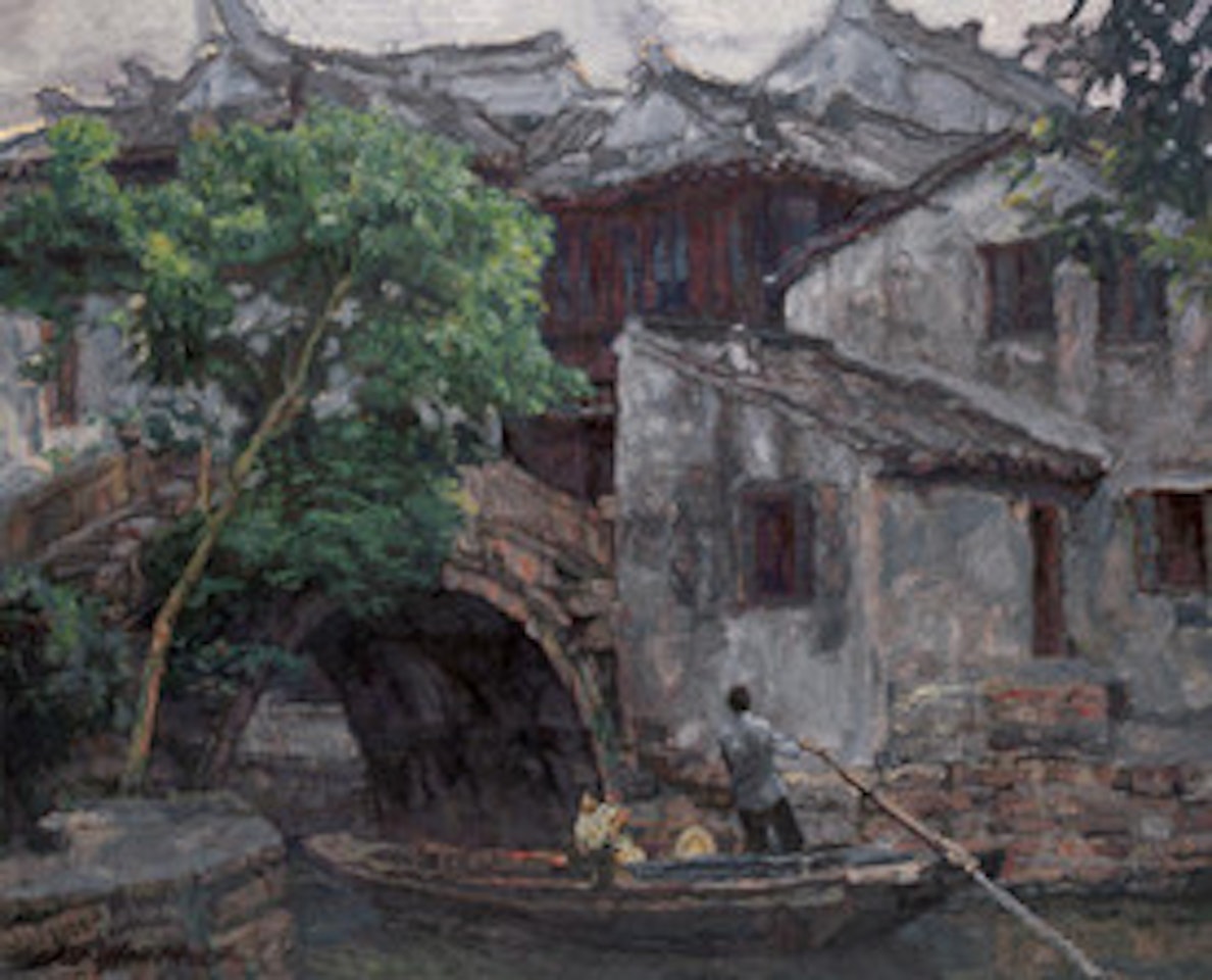 Jiangnan water town by Chen Yifei