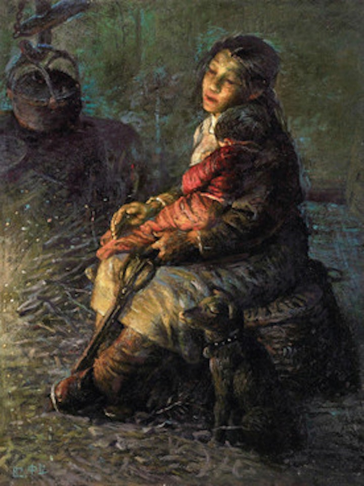 Warming over the Fire by Luo Zhongli