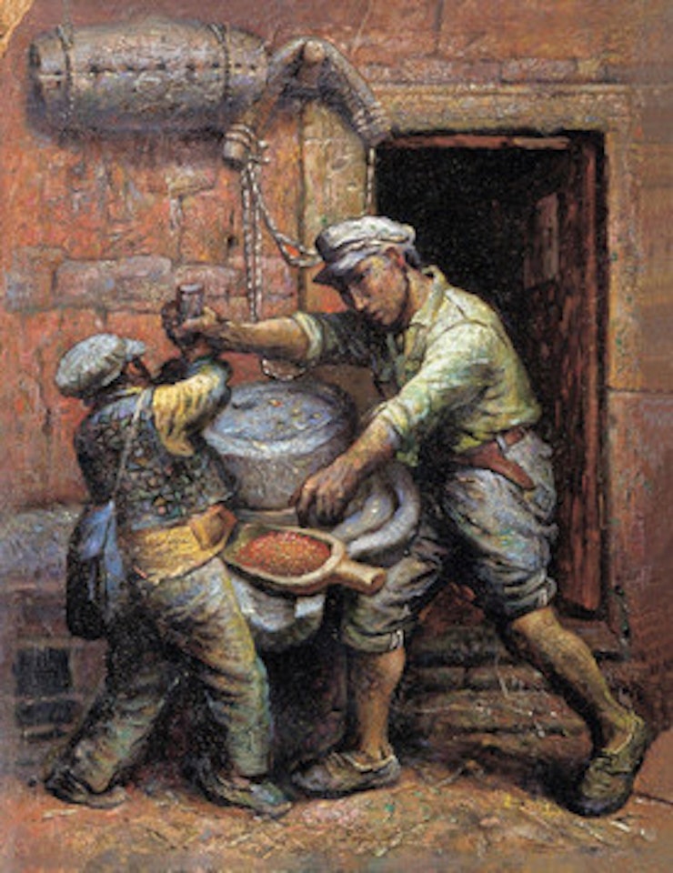 Grinding Beans by Luo Zhongli