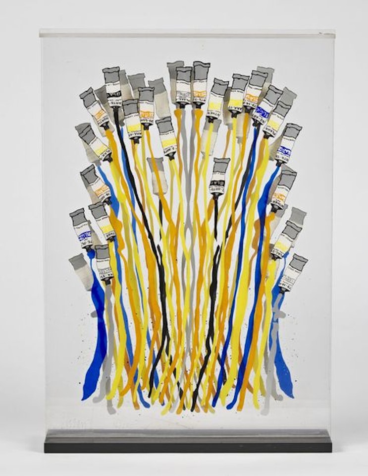 Coloured tubes by Arman