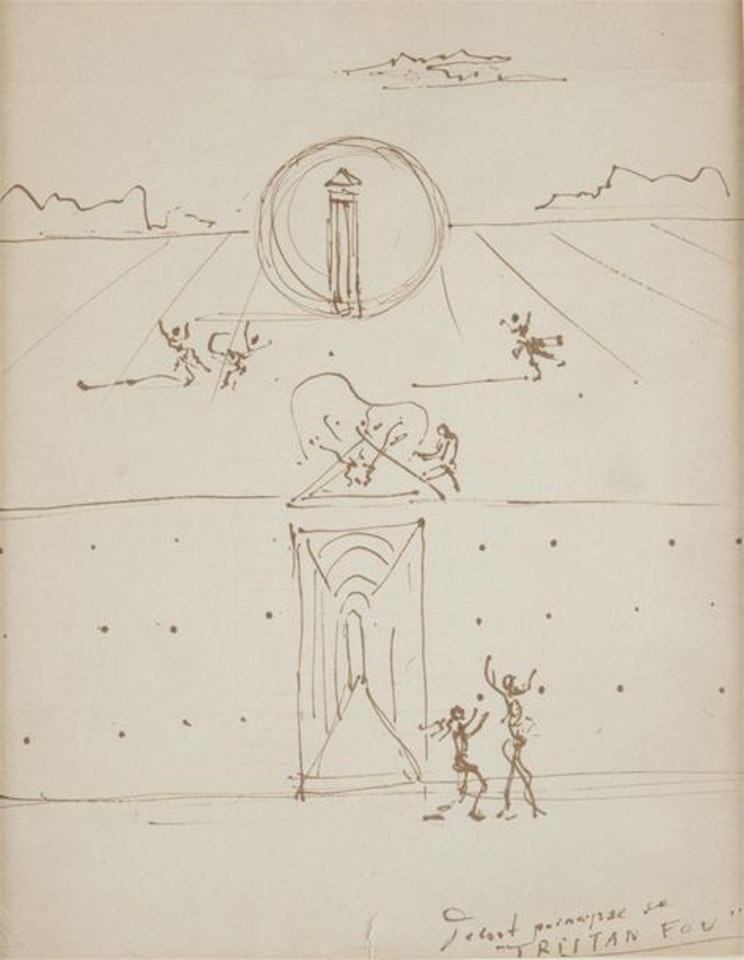 Sets for the Tristan fou ballet project by Salvador Dali