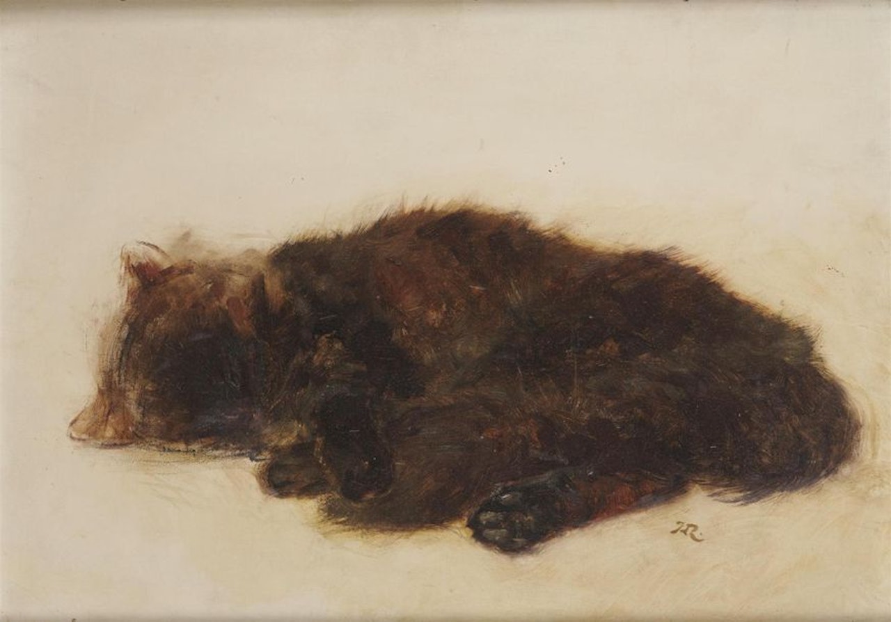 Sleeping cat by Henriette Ronner-Knip