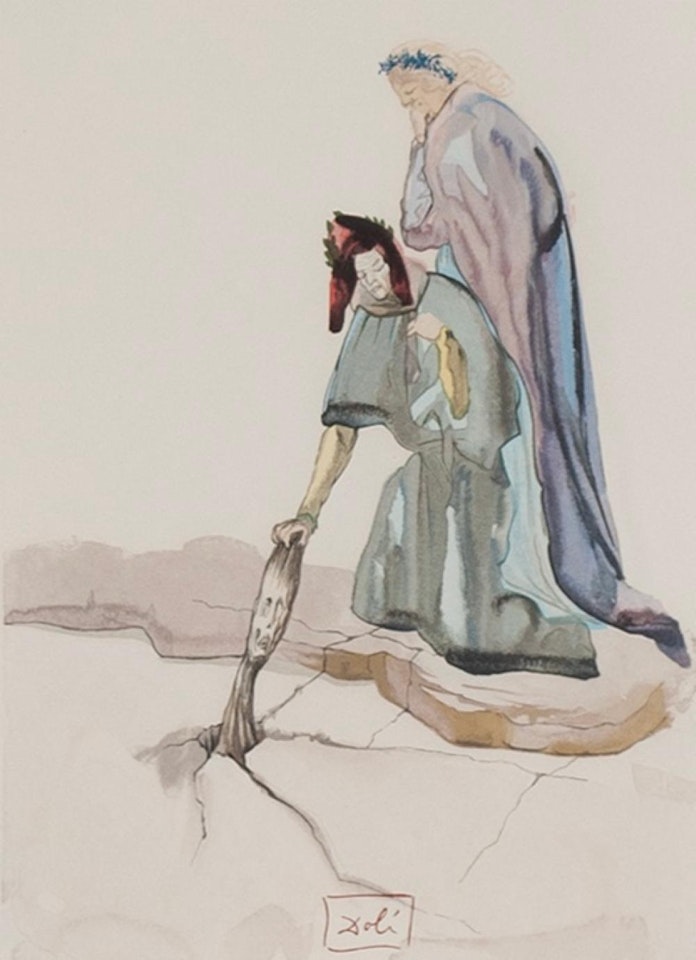 Hell Canto 32 from Divine Comedy by Salvador Dali