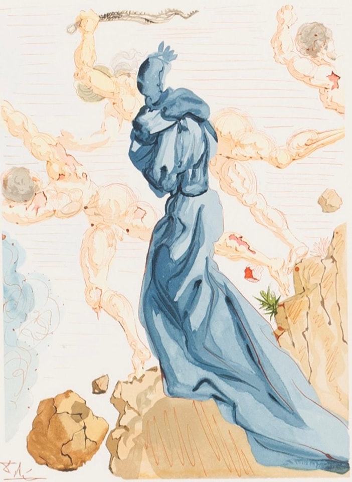 Hell Canto 19 from Divine Comedy by Salvador Dali