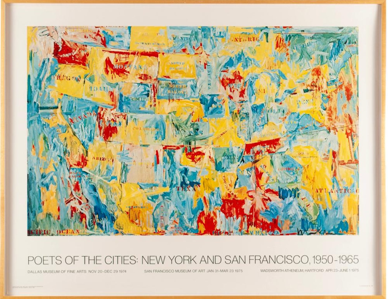 EXHIBITION POSTER; Poets of the Cities: New York and San Francisco by Jasper Johns