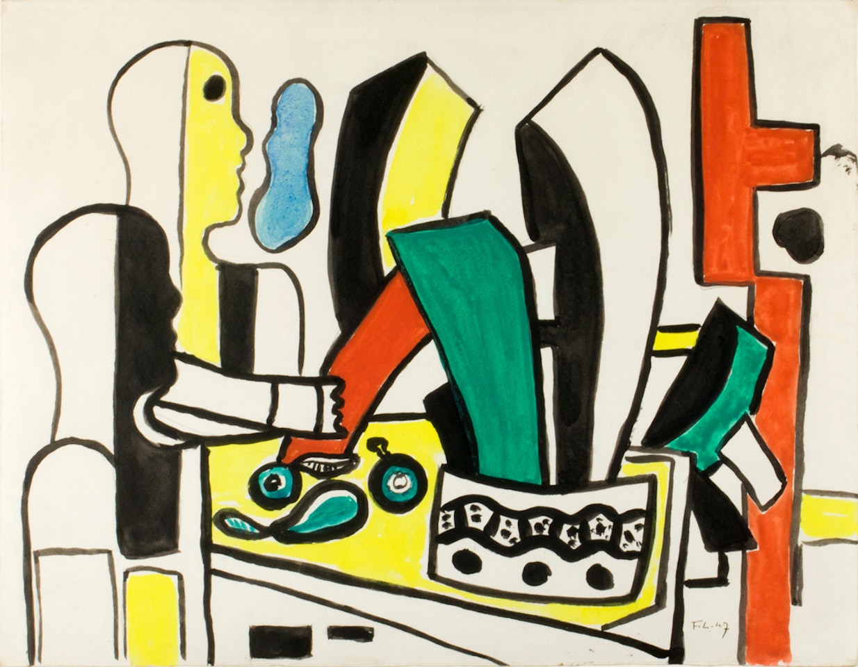 "Deux Personnages"; study for "Deux Personnages et Une Nature Morte" by Fernand Leger