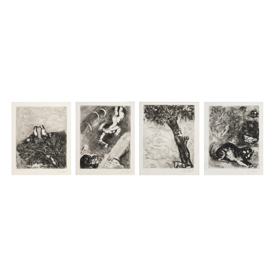 "Fables of La Fontaine" including "Les Deux Pigeons" and "L"Aigle, LA Laie & La Chatte" by Marc Chagall