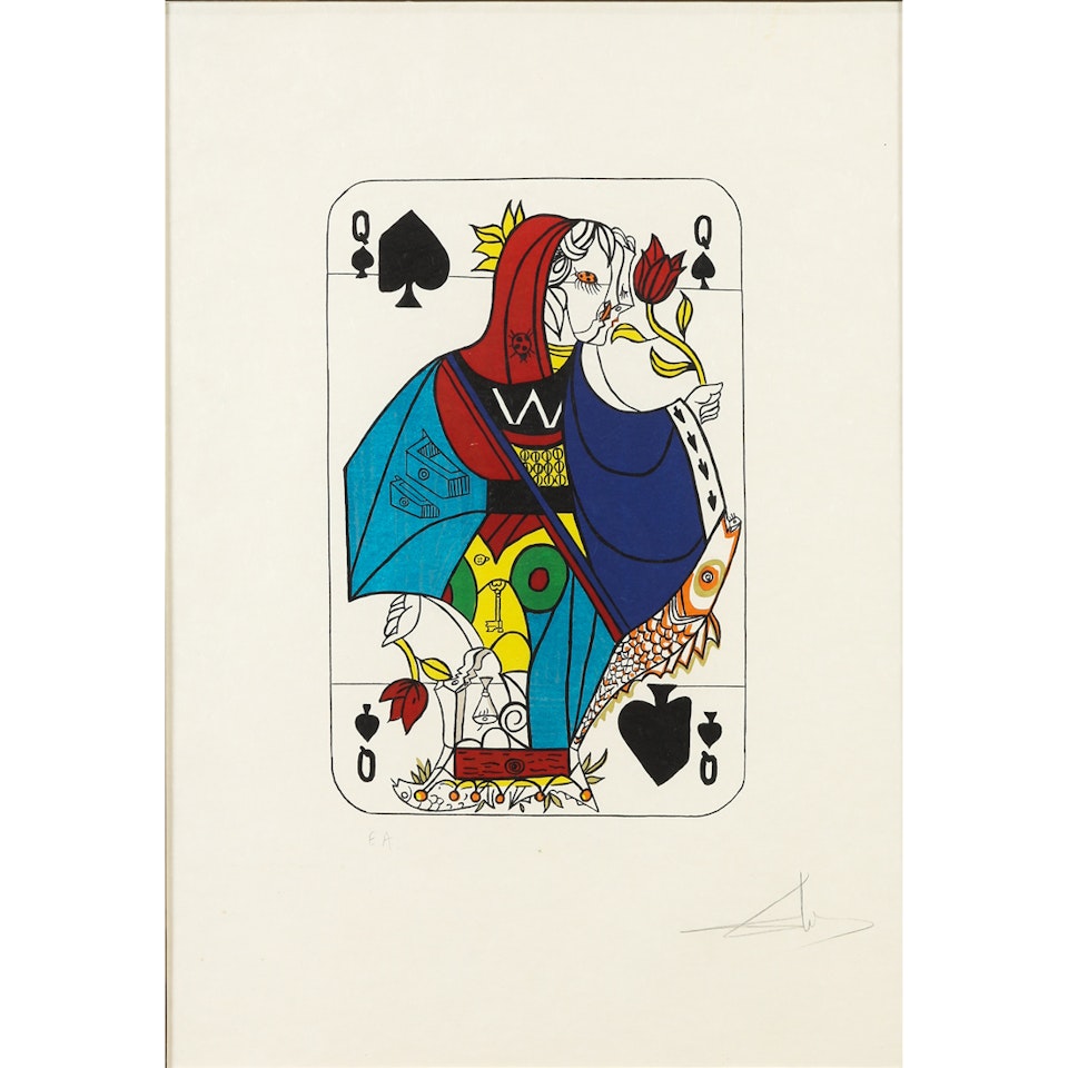 "Queen of Spades" from "Playing Cards" by Salvador Dali