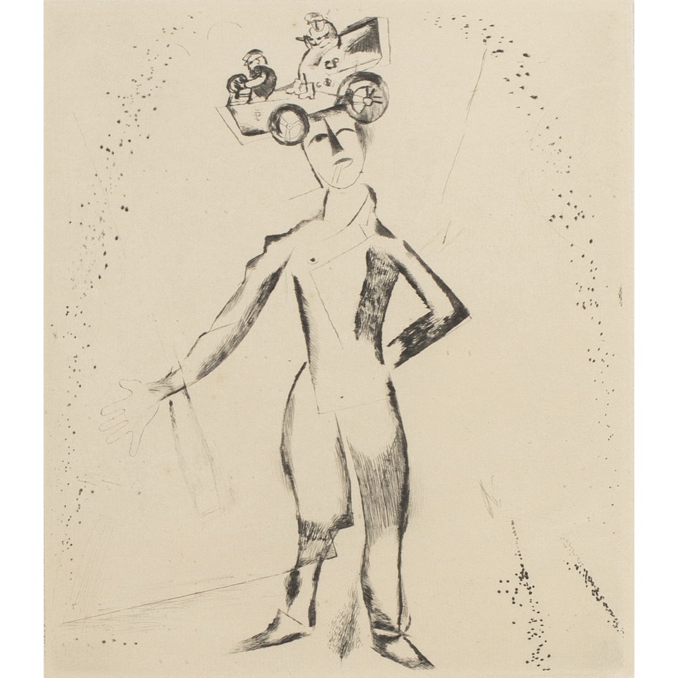 "Der Automobilist" from "Mein Leben" by Marc Chagall