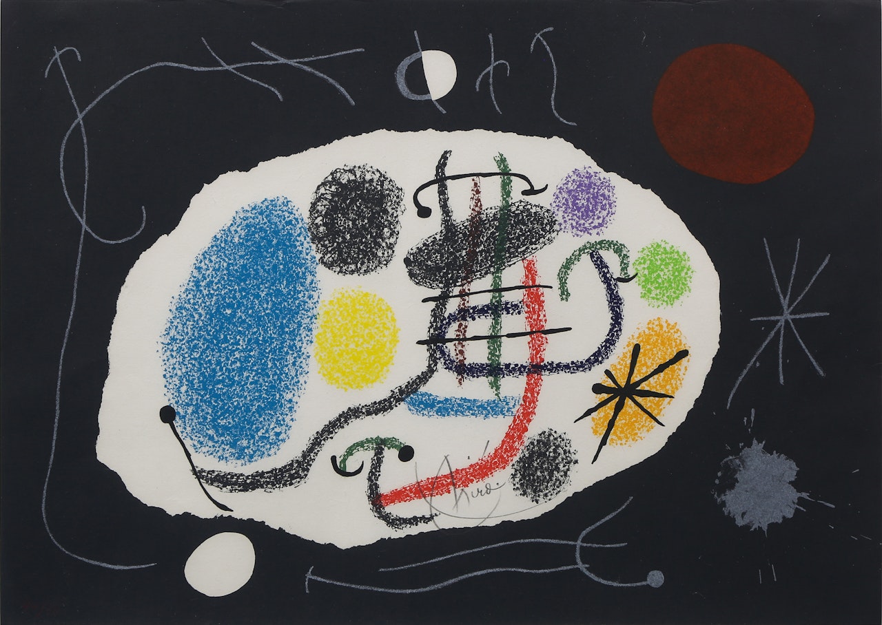 "Plate 6 From Le Lezard Aux Plumes d"Or" by Joan Miró