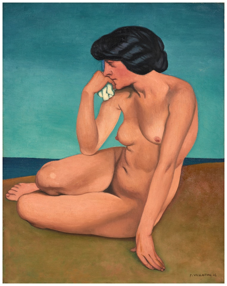 Baigneuse assise sur le sable by Félix Vallotton