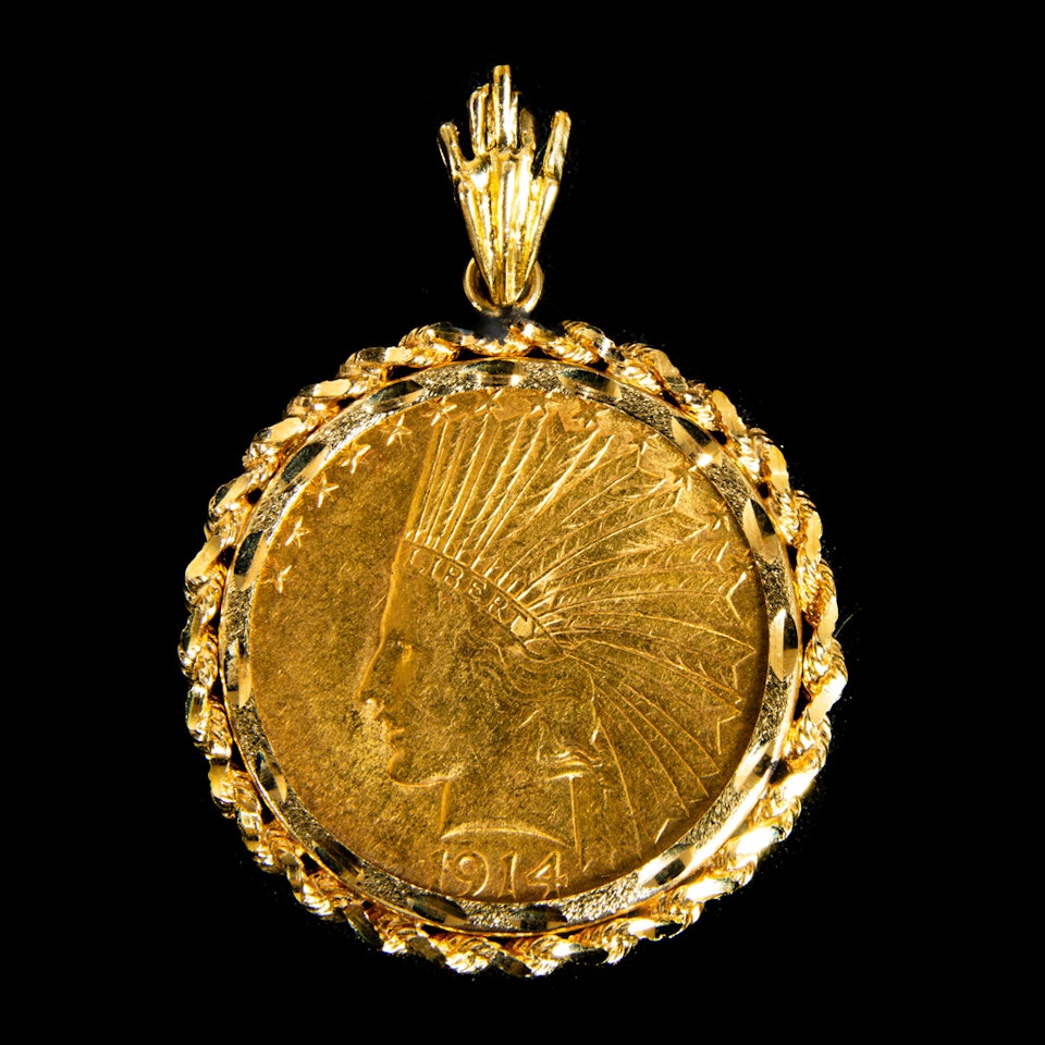 US $10 Gold Coin by Unknown Jewelry Maker