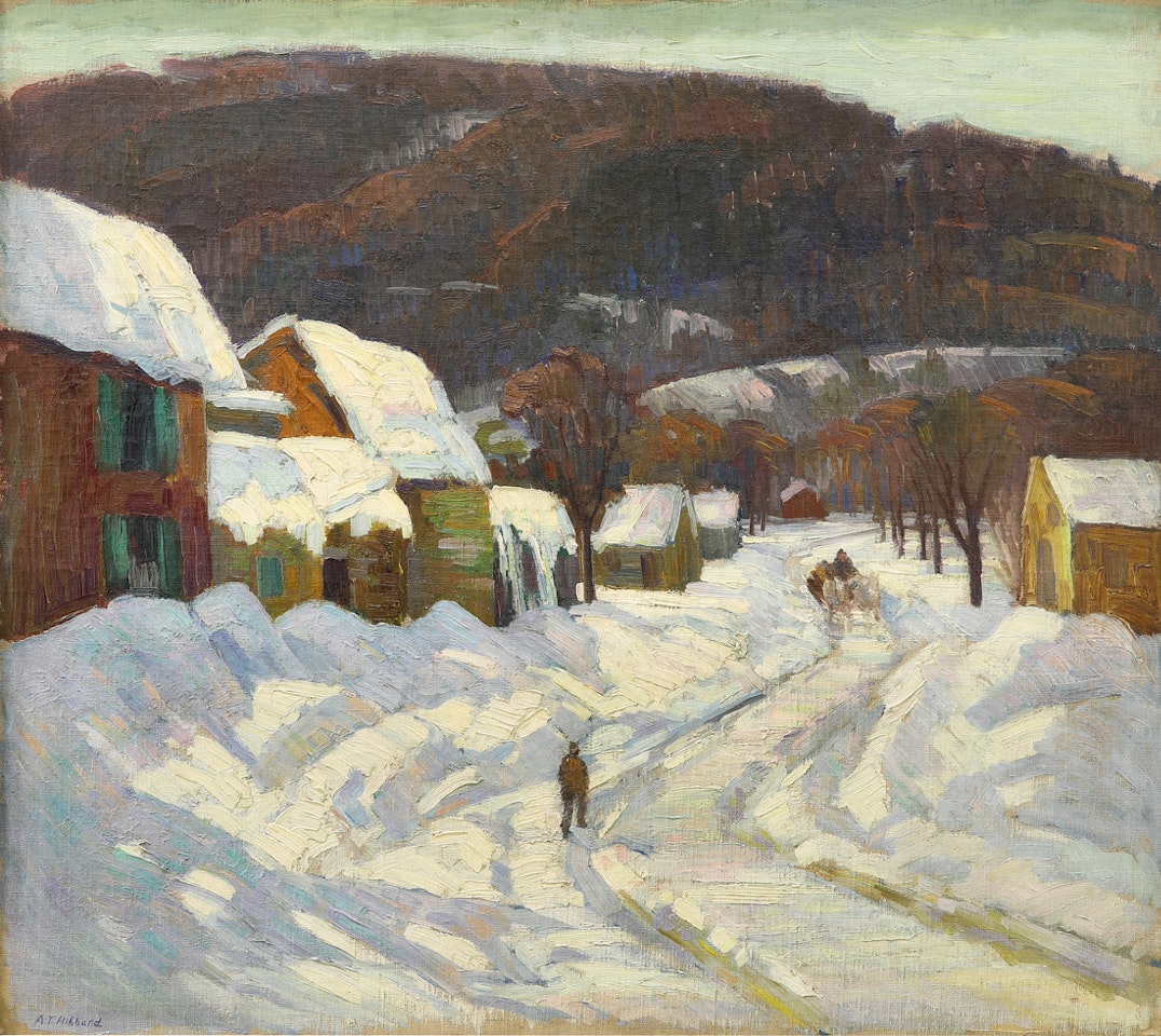 Untitled (Snowfall on a Village) by Aldro Thompson Hibbard