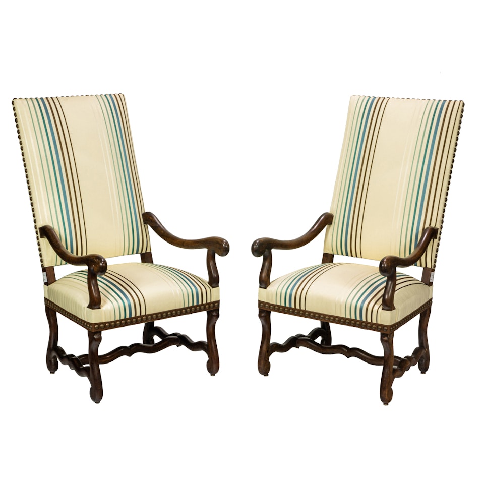A pair of Baroque style oak high back armchairs by Unknown (Baroque style)