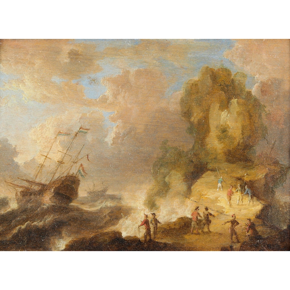 Untitled (Ships in a Storm) by Pieter van de Velde