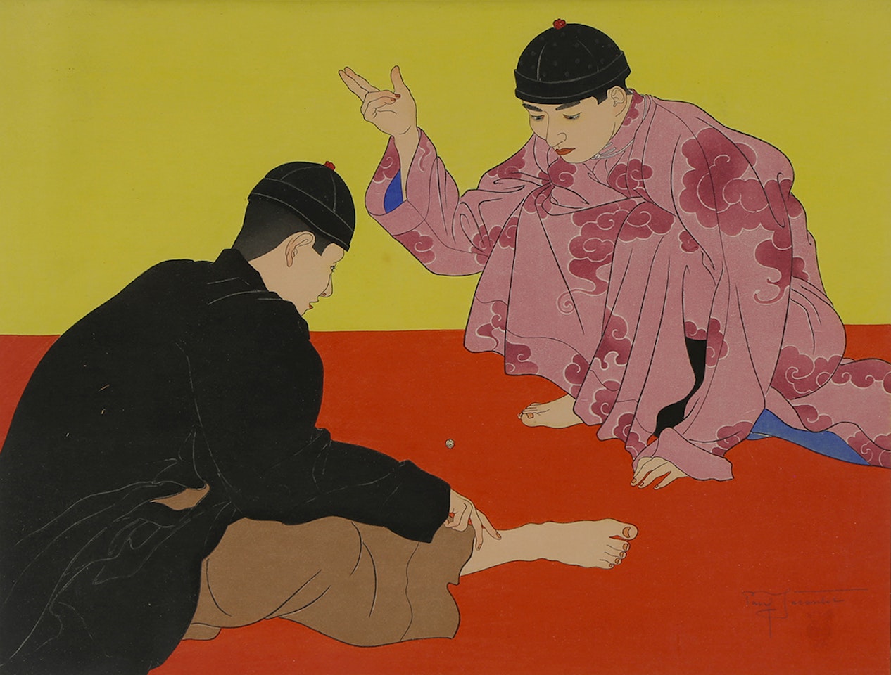 "Les Joueurs -Chinois" by Paul Jacoulet