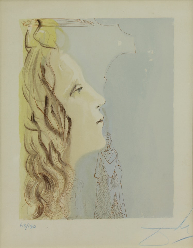 "Divine Comedy: Paradise Canto 8 (The Greatest Beauty of Beatrice)" by Salvador Dali