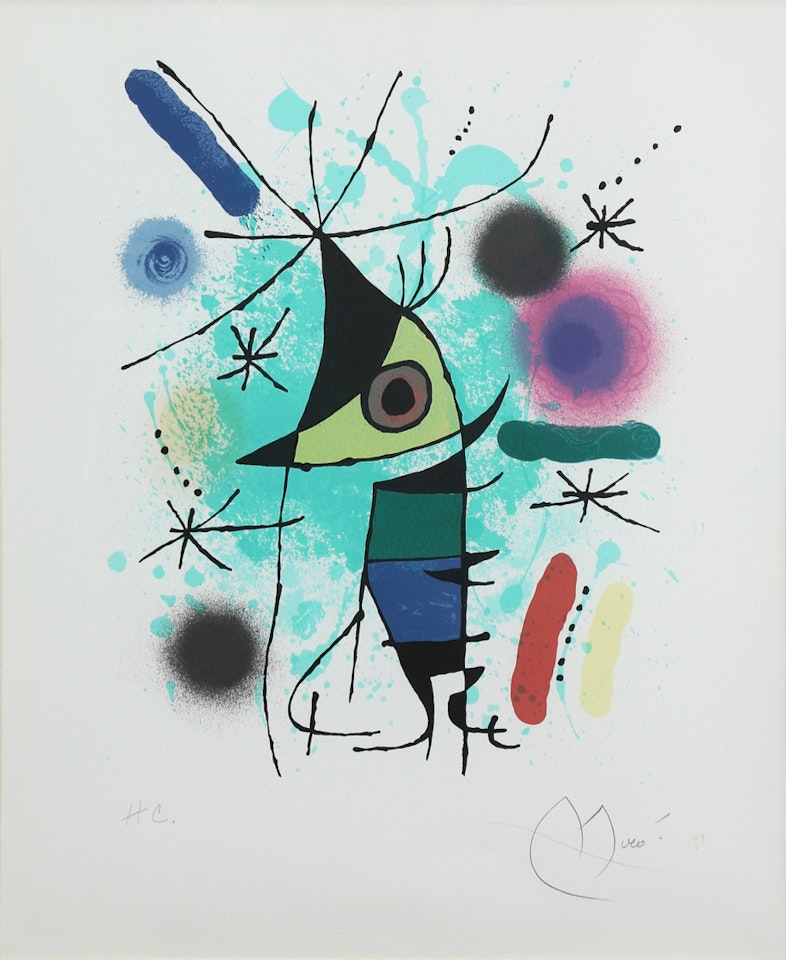 Plate 14 from "Miro Lithographe I" by Joan Miró