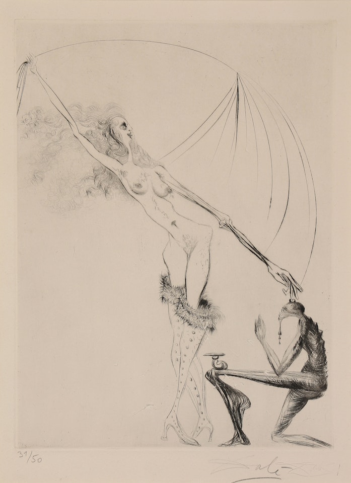 "La Botte Violette (The Violet Boot)" from the series Venus aux Fourrures by Salvador Dali