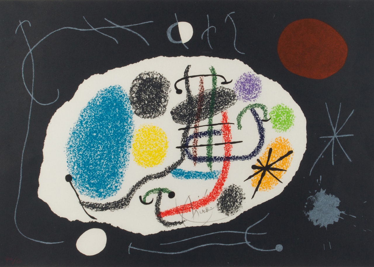 "Plate 6" from "Le Lezard aux Plumes d"Or; " by Joan Miró