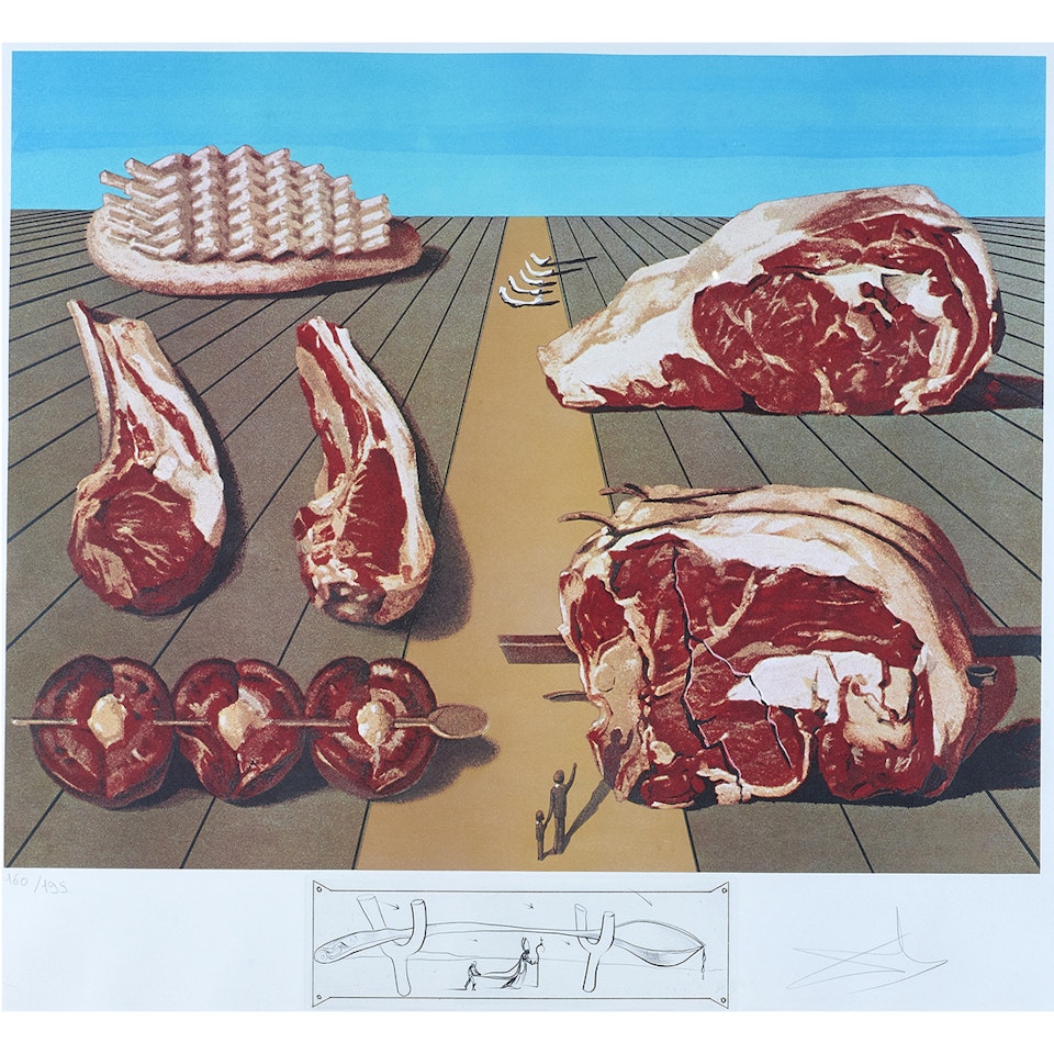 "Les sentre-plats sodamises" from the "Les diners de Gala" suite by Salvador Dali